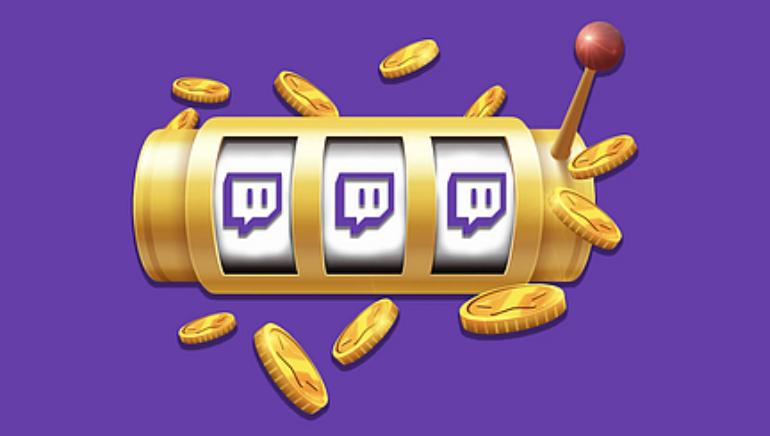 Twitch լոգոն դասական սլոտ ավտոմատների վրա